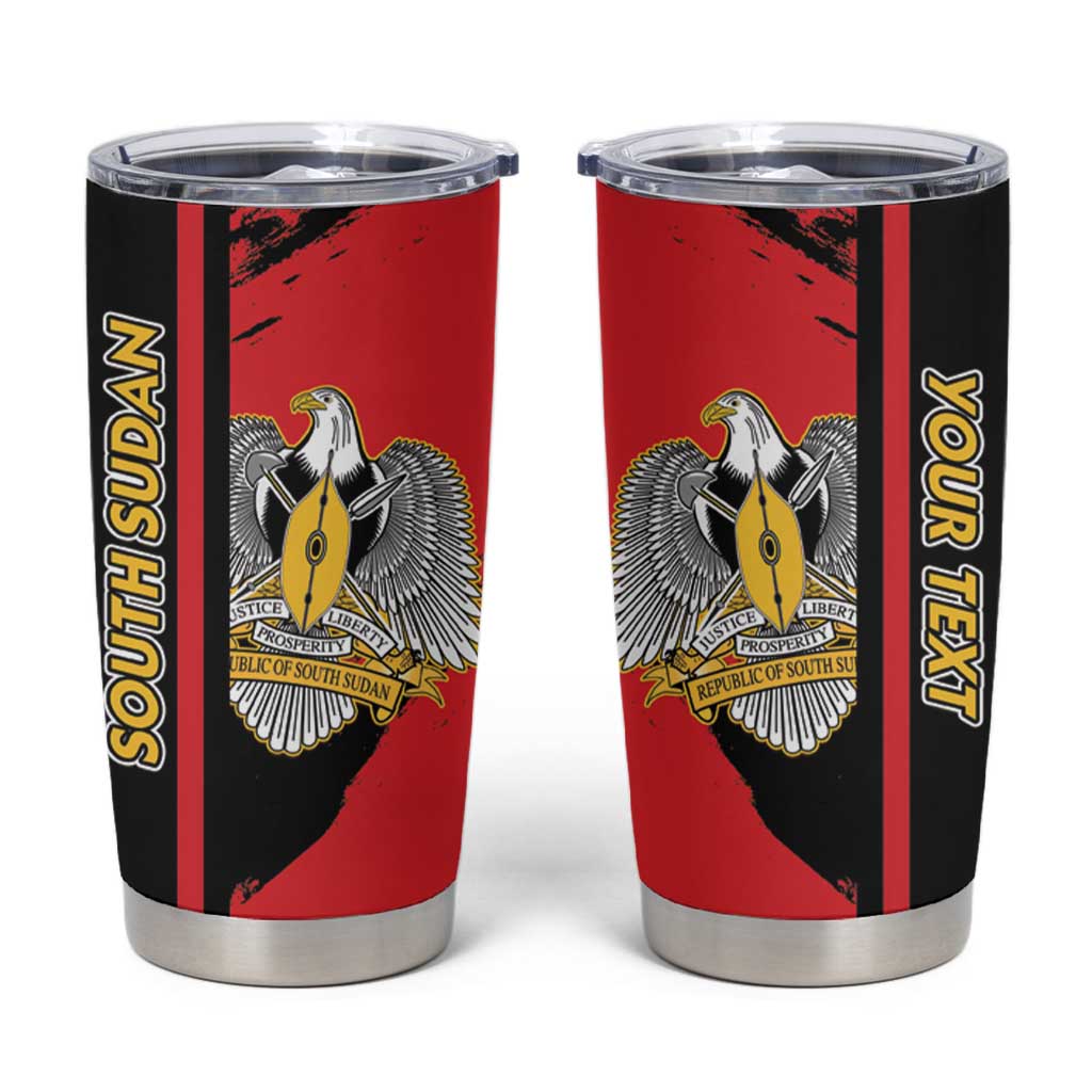 Personalized South Sudan Tumbler Cup Coat Of Arms - Sporty Style