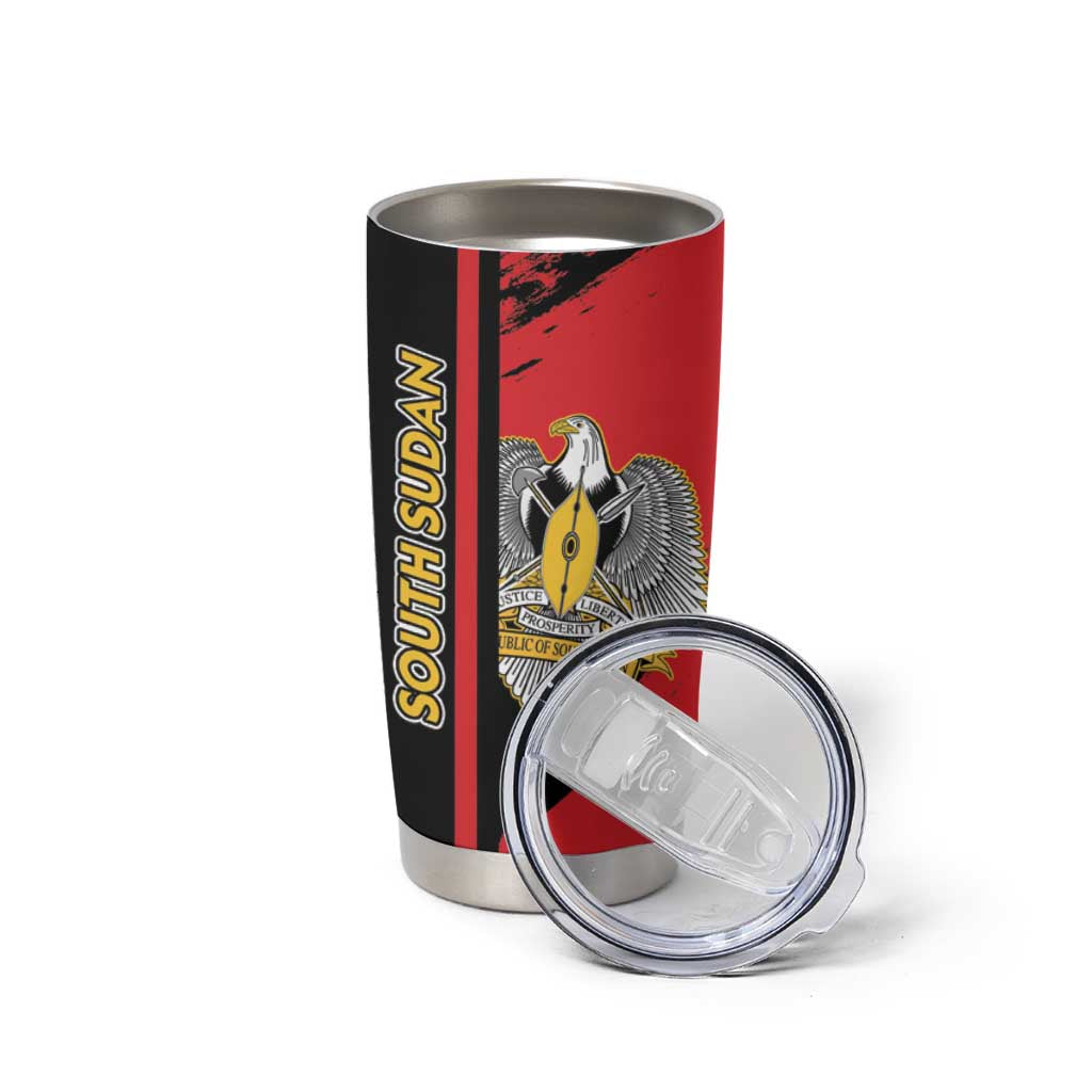 Personalized South Sudan Tumbler Cup Coat Of Arms - Sporty Style