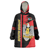 Personalized South Sudan Wearable Blanket Hoodie Coat Of Arms - Sporty Style