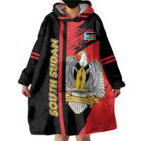 Personalized South Sudan Wearable Blanket Hoodie Coat Of Arms - Sporty Style