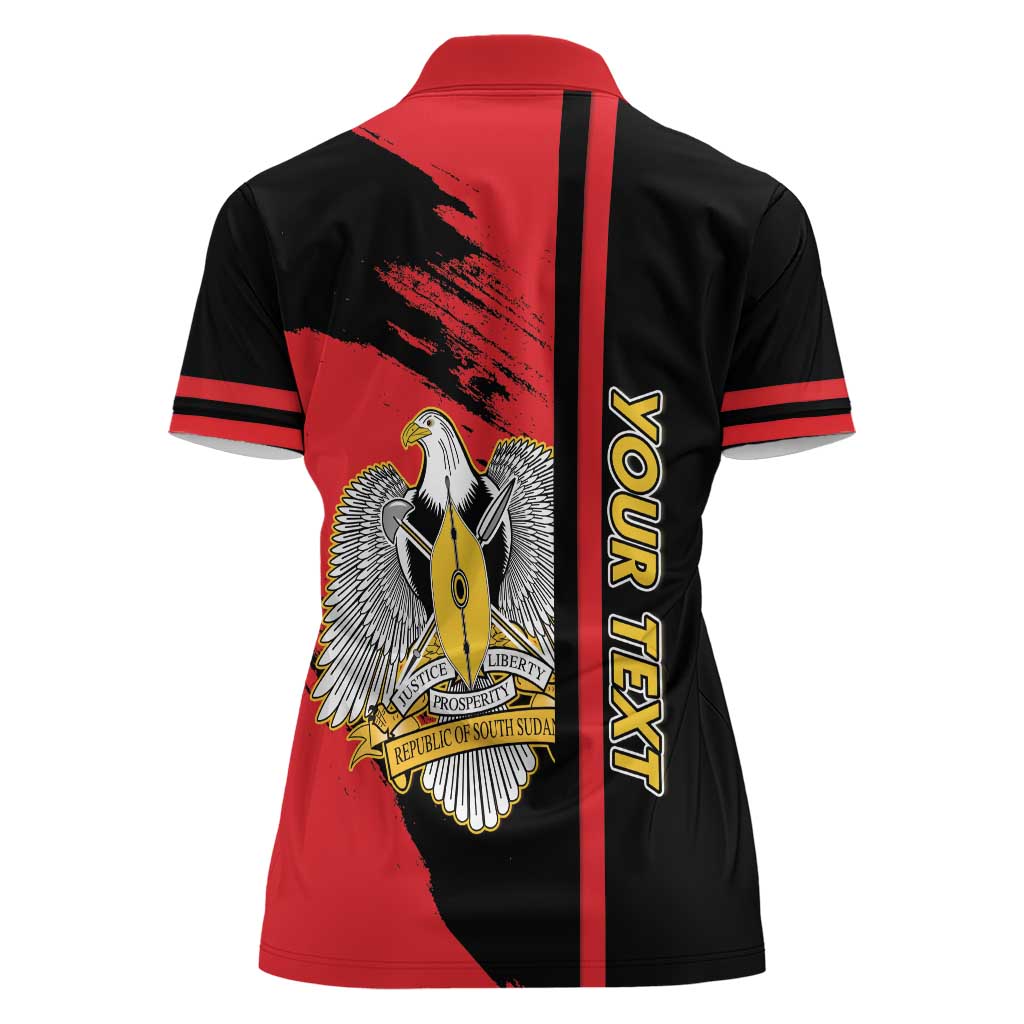 Personalized South Sudan Women Polo Shirt Coat Of Arms - Sporty Style