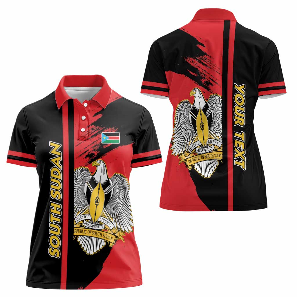 Personalized South Sudan Women Polo Shirt Coat Of Arms - Sporty Style