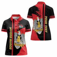Personalized South Sudan Women Polo Shirt Coat Of Arms - Sporty Style
