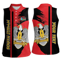 Personalized South Sudan Women Sleeveless Polo Shirt Coat Of Arms - Sporty Style