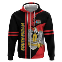 Personalized South Sudan Zip Hoodie Coat Of Arms - Sporty Style