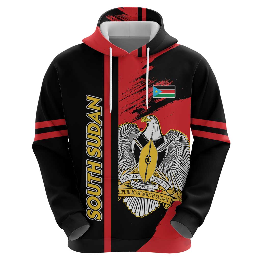 Personalized South Sudan Zip Hoodie Coat Of Arms - Sporty Style