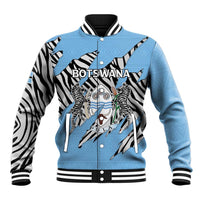 Personalized Botswana Baseball Jacket Coat Of Arms With Map - African and Zebra Patterns