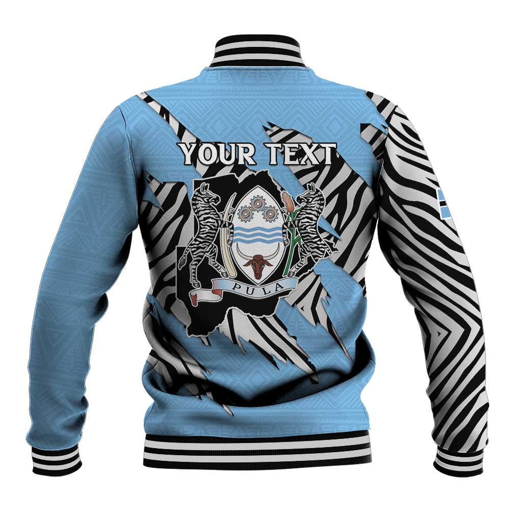 Personalized Botswana Baseball Jacket Coat Of Arms With Map - African and Zebra Patterns
