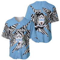 Personalized Botswana Baseball Jersey Coat Of Arms With Map - African and Zebra Patterns