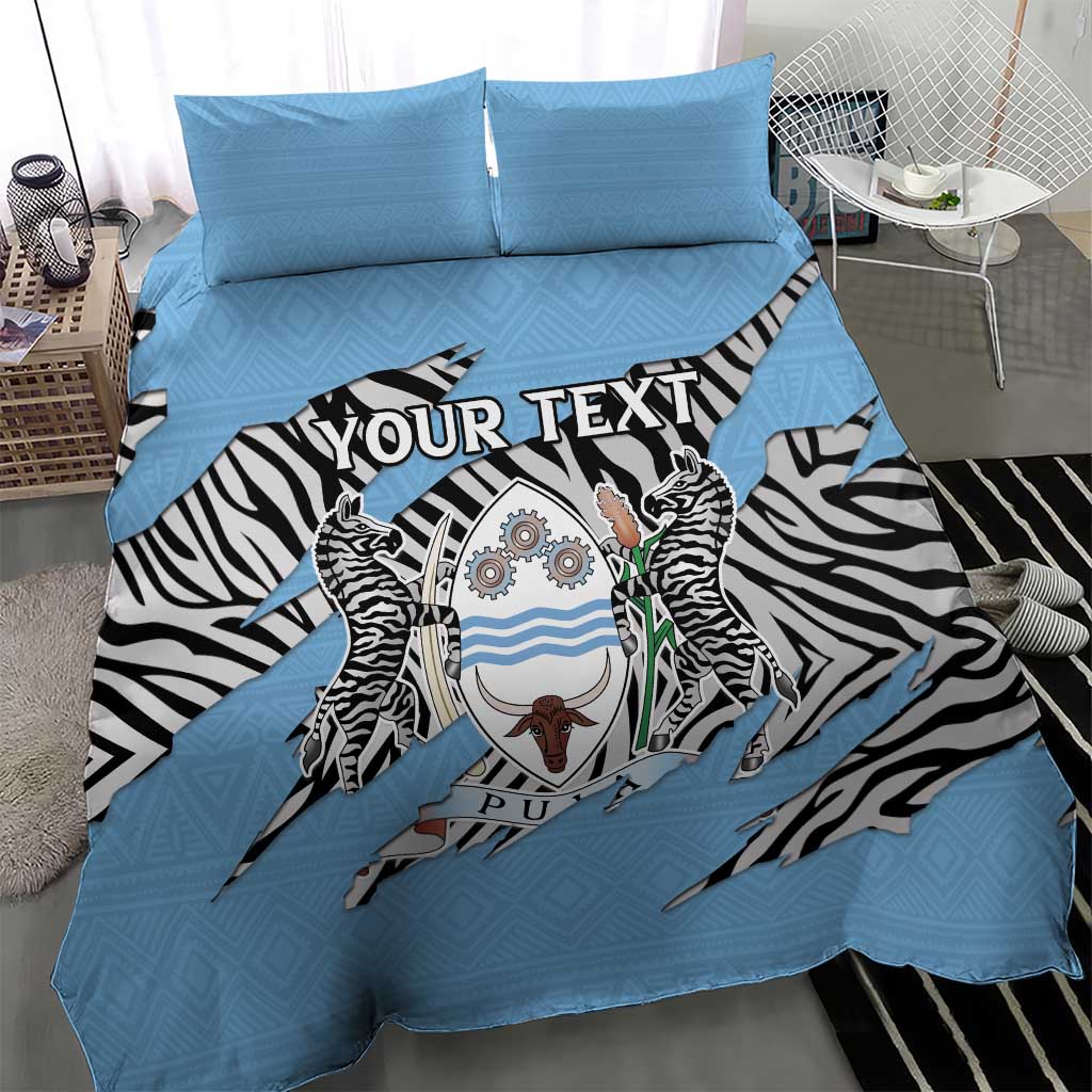 Personalized Botswana Bedding Set Coat Of Arms With Map - African and Zebra Patterns