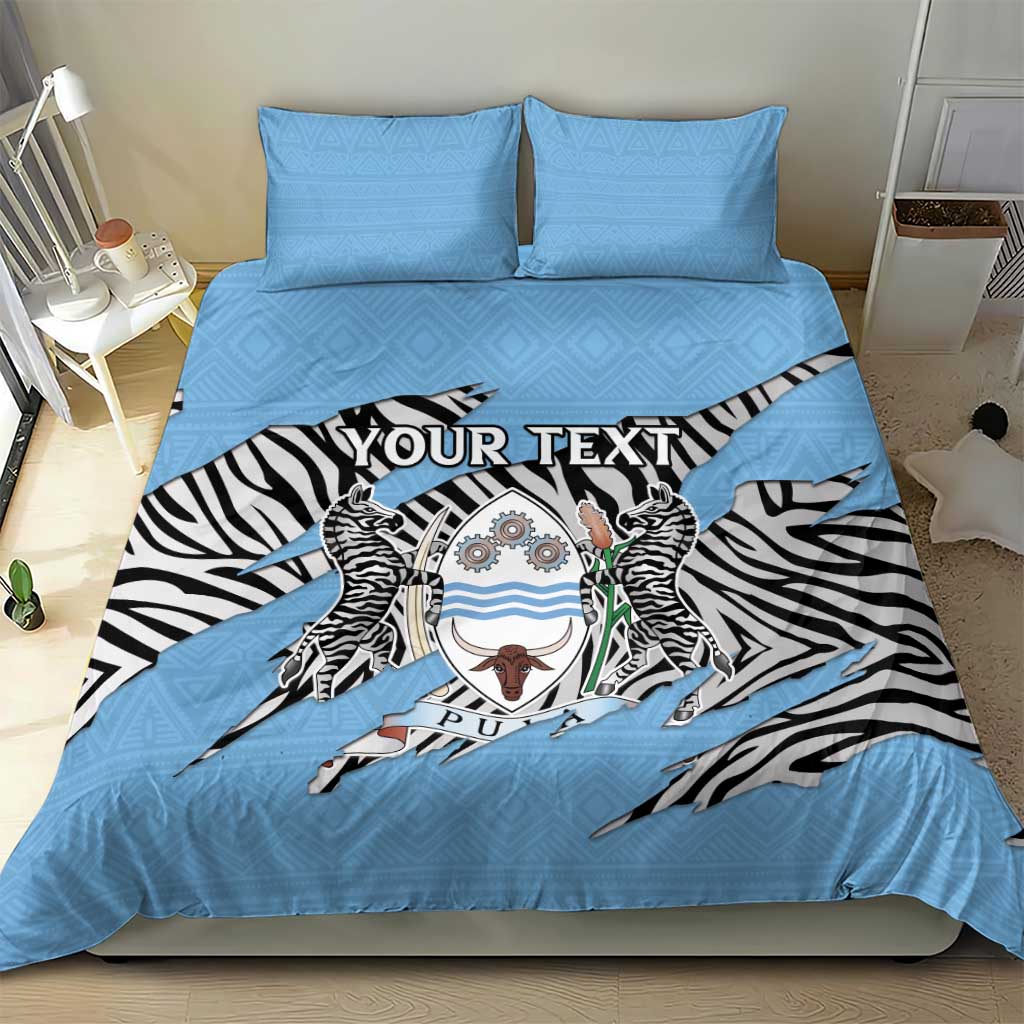 Personalized Botswana Bedding Set Coat Of Arms With Map - African and Zebra Patterns