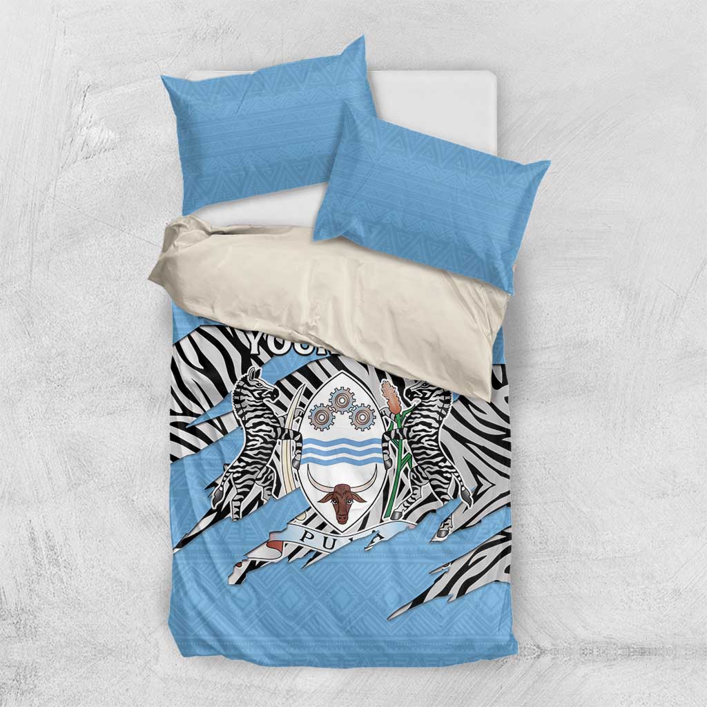 Personalized Botswana Bedding Set Coat Of Arms With Map - African and Zebra Patterns