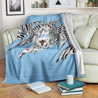 Personalized Botswana Blanket Coat Of Arms With Map - African and Zebra Patterns