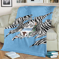 Personalized Botswana Blanket Coat Of Arms With Map - African and Zebra Patterns