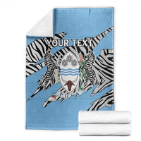 Personalized Botswana Blanket Coat Of Arms With Map - African and Zebra Patterns