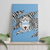 Personalized Botswana Canvas Wall Art Coat Of Arms With Map - African and Zebra Patterns