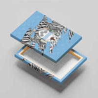 Personalized Botswana Canvas Wall Art Coat Of Arms With Map - African and Zebra Patterns