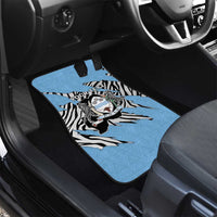 Personalized Botswana Car Mats Coat Of Arms With Map - African and Zebra Patterns