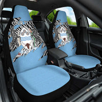 Personalized Botswana Car Seat Cover Coat Of Arms With Map - African and Zebra Patterns