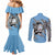 Personalized Botswana Couples Matching Mermaid Dress and Long Sleeve Button Shirt Coat Of Arms With Map - African and Zebra Patterns