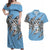 Personalized Botswana Couples Matching Off Shoulder Maxi Dress and Hawaiian Shirt Coat Of Arms With Map - African and Zebra Patterns