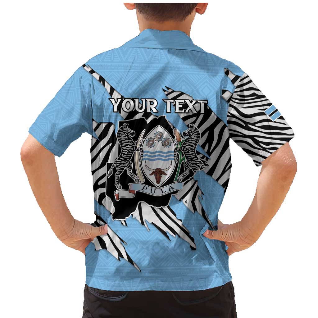 Personalized Botswana Family Matching Mermaid Dress and Hawaiian Shirt Coat Of Arms With Map - African and Zebra Patterns