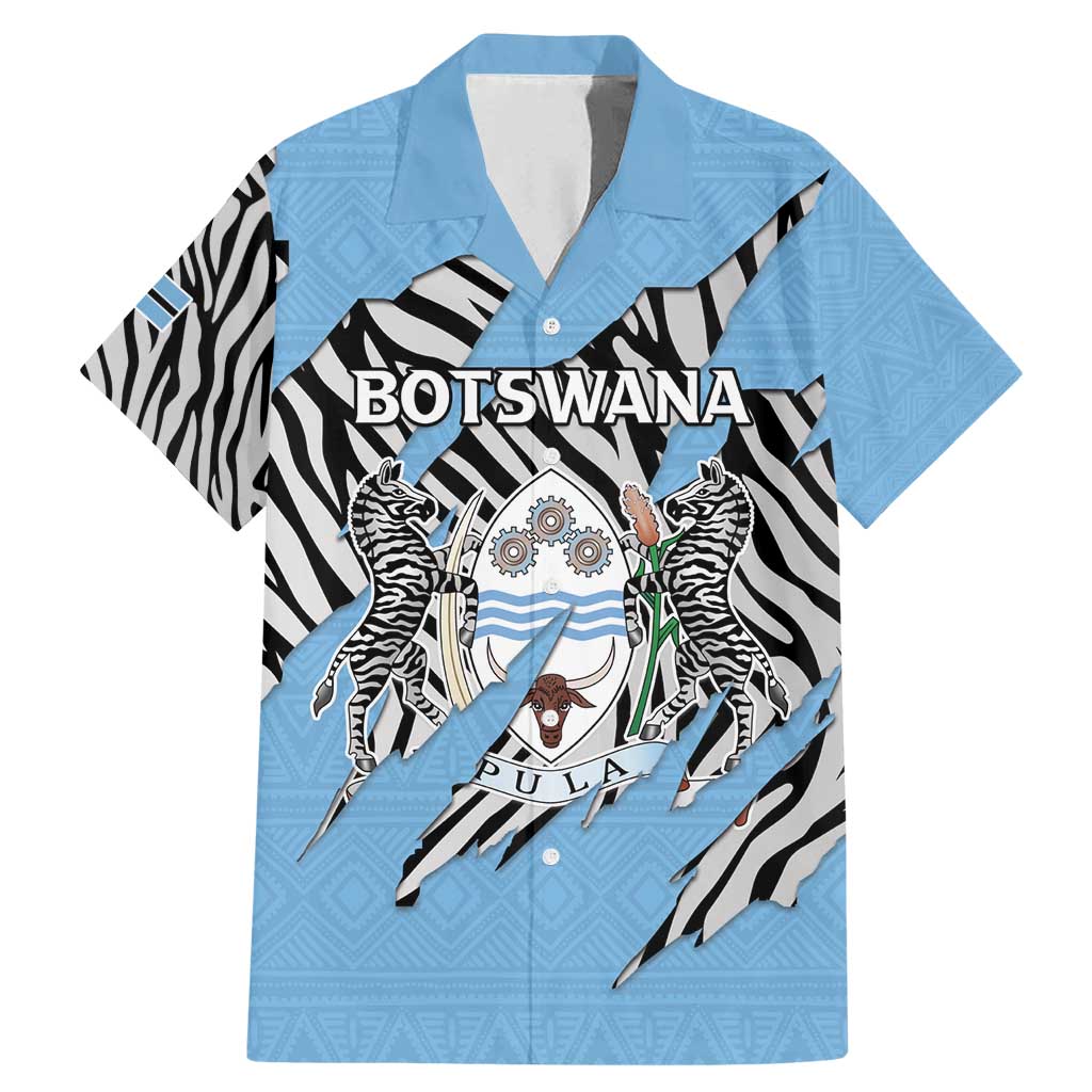 Personalized Botswana Family Matching Mermaid Dress and Hawaiian Shirt Coat Of Arms With Map - African and Zebra Patterns