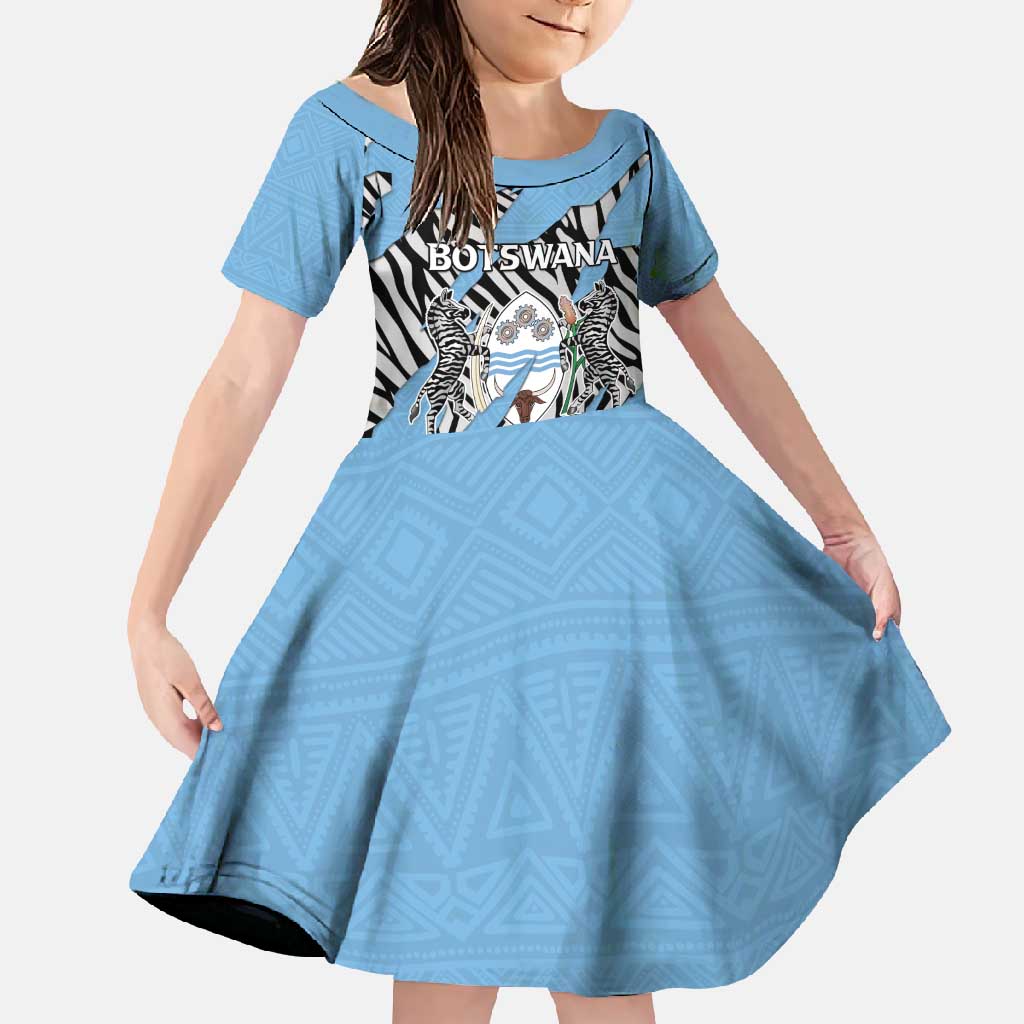 Personalized Botswana Family Matching Off Shoulder Maxi Dress and Hawaiian Shirt Coat Of Arms With Map - African and Zebra Patterns