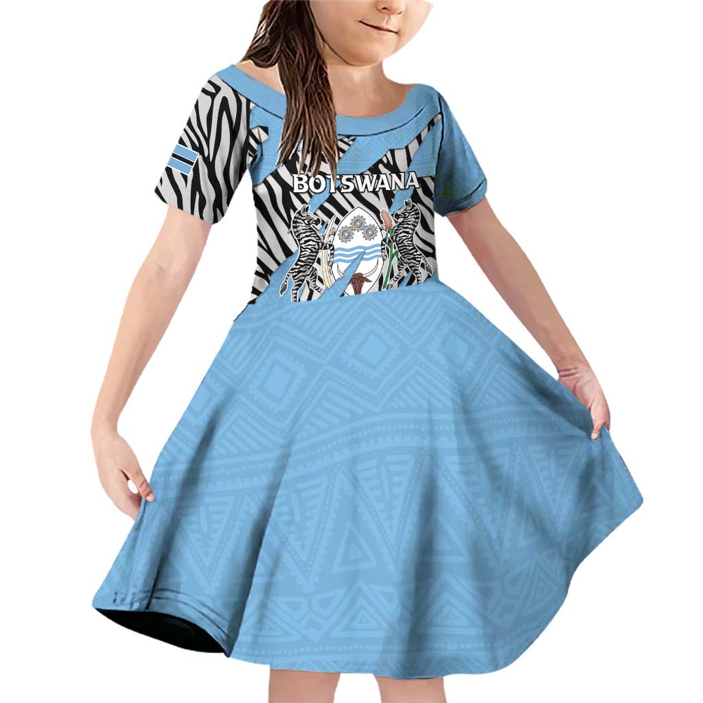 Personalized Botswana Family Matching Off Shoulder Short Dress and Hawaiian Shirt Coat Of Arms With Map - African and Zebra Patterns