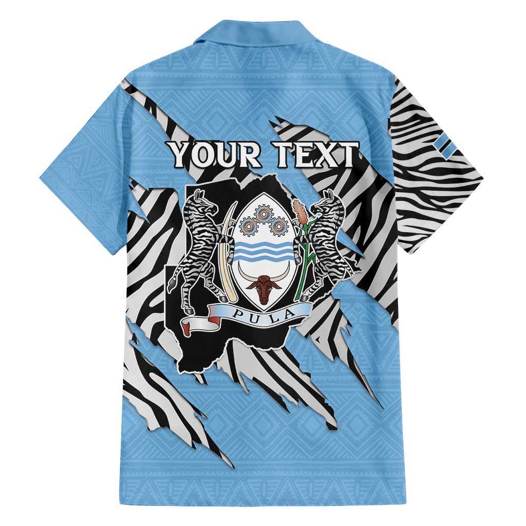 Personalized Botswana Family Matching Puletasi and Hawaiian Shirt Coat Of Arms With Map - African and Zebra Patterns