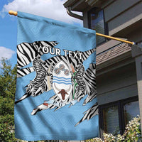 Personalized Botswana Garden Flag Coat Of Arms With Map - African and Zebra Patterns