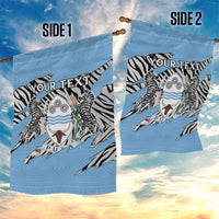 Personalized Botswana Garden Flag Coat Of Arms With Map - African and Zebra Patterns