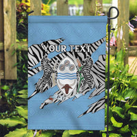Personalized Botswana Garden Flag Coat Of Arms With Map - African and Zebra Patterns