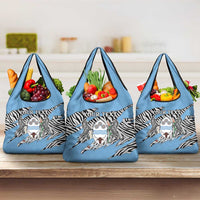 Personalized Botswana Grocery Bag Coat Of Arms With Map - African and Zebra Patterns