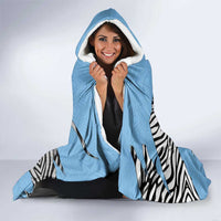 Personalized Botswana Hooded Blanket Coat Of Arms With Map - African and Zebra Patterns
