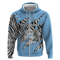 Personalized Botswana Hoodie Coat Of Arms With Map - African and Zebra Patterns