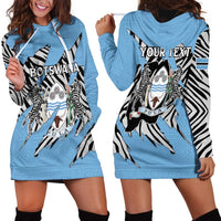 Personalized Botswana Hoodie Dress Coat Of Arms With Map - African and Zebra Patterns