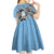 Personalized Botswana Kid Short Sleeve Dress Coat Of Arms With Map - African and Zebra Patterns