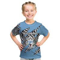 Personalized Botswana Kid T Shirt Coat Of Arms With Map - African and Zebra Patterns