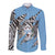 Personalized Botswana Long Sleeve Button Shirt Coat Of Arms With Map - African and Zebra Patterns