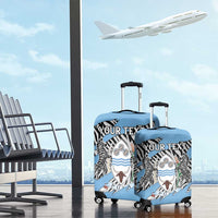 Personalized Botswana Luggage Cover Coat Of Arms With Map - African and Zebra Patterns