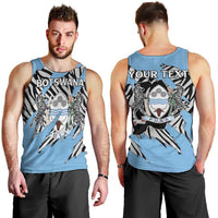 Personalized Botswana Men Tank Top Coat Of Arms With Map - African and Zebra Patterns