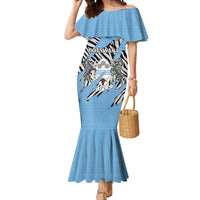 Personalized Botswana Mermaid Dress Coat Of Arms With Map - African and Zebra Patterns