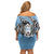 Personalized Botswana Off Shoulder Short Dress Coat Of Arms With Map - African and Zebra Patterns