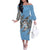 Personalized Botswana Off The Shoulder Long Sleeve Dress Coat Of Arms With Map - African and Zebra Patterns