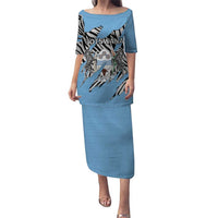 Personalized Botswana Puletasi Coat Of Arms With Map - African and Zebra Patterns