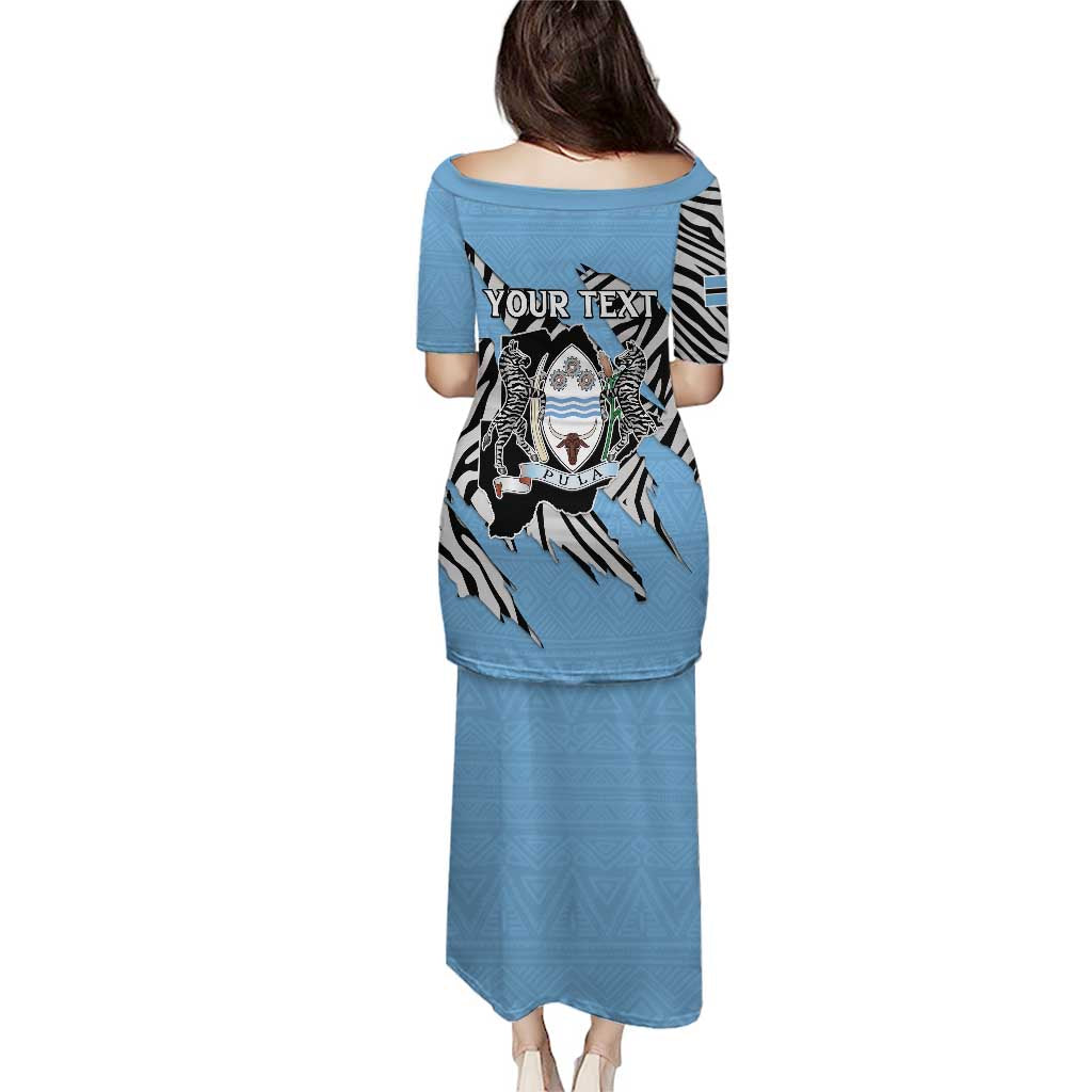 Personalized Botswana Puletasi Coat Of Arms With Map - African and Zebra Patterns