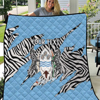 Personalized Botswana Quilt Coat Of Arms With Map - African and Zebra Patterns