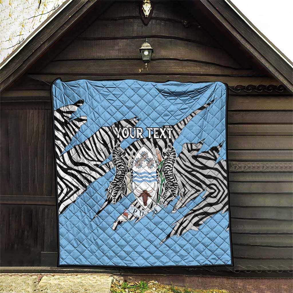 Personalized Botswana Quilt Coat Of Arms With Map - African and Zebra Patterns