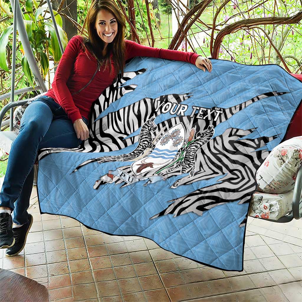 Personalized Botswana Quilt Coat Of Arms With Map - African and Zebra Patterns